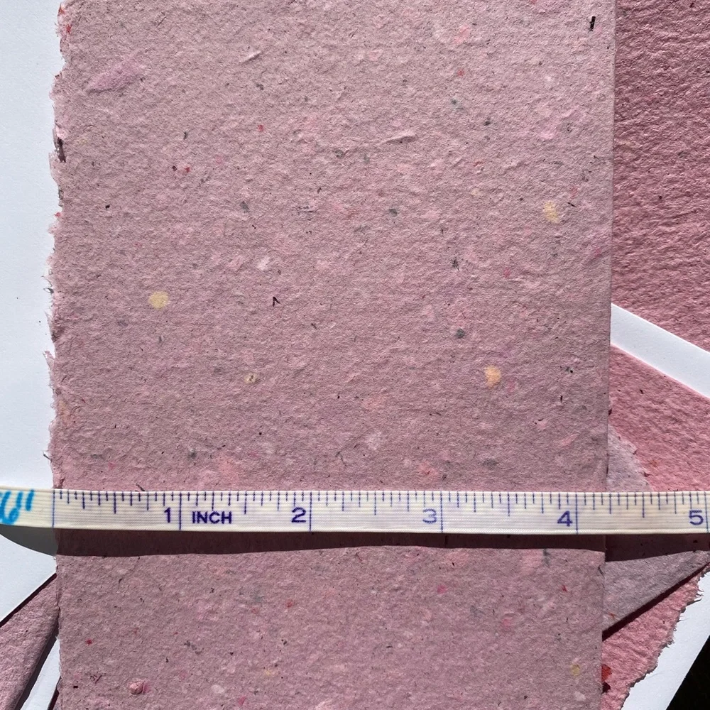Recycled Paper Notecards Artisanal pink purple 10 + 11 envelopes - Picture 7 of 15